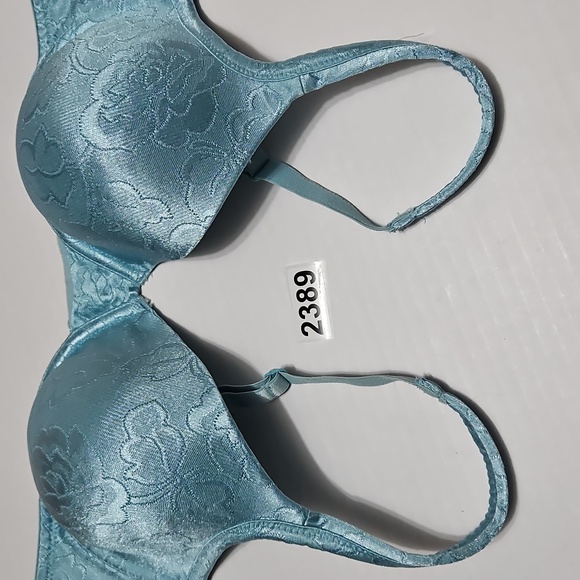 Vanity Fair Satin Floral Bra in Light Blue Size 38C - Picture 8 of 8